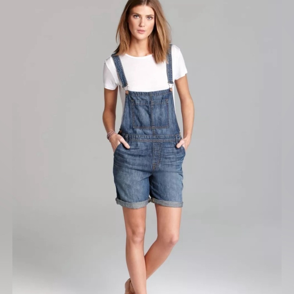 NEW J BRAND Overall Shorts Rivington Linen & Cotton Blend Apron Designer Medium